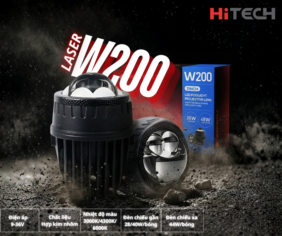 Lắp Đặt Bi Gầm Ô Tô WEKWOLF Laser Kép 2 Inch Tại Nội thất ô tô Hùng Thanh Chính Hãng