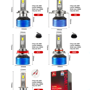 Alternative view of Độ Đèn LED Tăng Sáng S3 chính hãng WEKWOLF tại nội thất ô tô Hùng Thanh