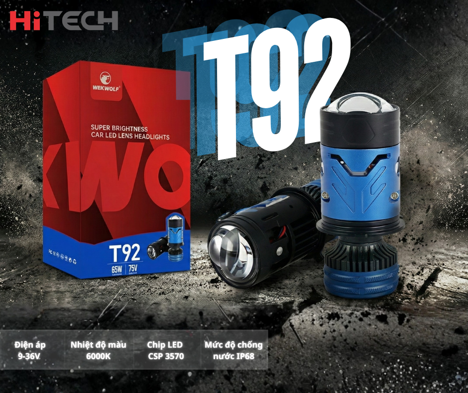 Lắp Đặt Đèn Bi Cầu Mini WEKWOLF T92 Pro Tại Nội thất ô tô Hùng Thanh Chính Hãng
